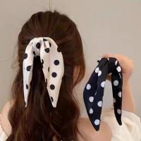 ราคา Polka Dot Bow Streamer Grab Clip Female French High-End Half-Tie Hair Clip Simple High Ponytail Top Clip (52255877699)