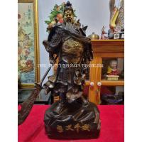 ราคา เทพเจ้ากวนอูปางยกทัพสั่งการเนื้อทองเหลืองสูง60cm (22547438145)