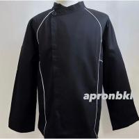 ราคา เสื้อเชฟ เสื้อกุ๊ก คอปาด แขนยาว สีดำ แถบขาว (29272066398)