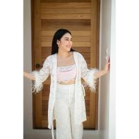 ราคา เสื้อคลุมลูกไม้ขนนกแบรน jane (25816468291)