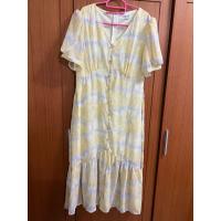 ราคา เดรสสีเหลือง ลายสีเทา มือสอง (21087948723)