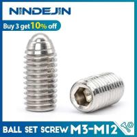 ราคา NINDEJIN 2/4/10/15/20Pcs Hex Hexagon Socket Ball Domed Point Set Screws Metric Spring Plunger Screw agon (25778352843)