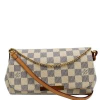 ราคา ขายเท LV Louis VuittonFavorite PM Damier Azur Crossbody Bag White (25634615582)