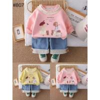 ราคา LS เด็ก | ขายส่งขายส่ง | 675-807 ชุดกางเกงขายาวยีนส์เด็กผู้หญิงพร้อมเสื้อยืดโพลีเอสเตอร์เสื้อกันหนาว สูงสุด | 2-5 ขวบ | ราคาต่อ4ชิ้นไม่ต่อตัว (50304750052)