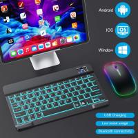 ราคา คีย์บอร์ดไร้สาย Bluetooth พร้อมเมาส์และไฟ Ambient รองรับ Android, Windows, Mac OS สำหรับคอมพิวเตอร์ แท็บเล็ต และมือถือ (40829906977)