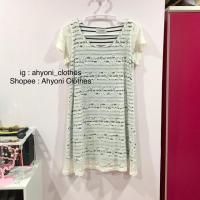 ราคา เดรสสั้นลูกไม้สั้น สีขาวครีม (2641877658)