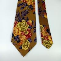 ราคา เนคไทมือสอง Yves Saint Laurent Men's Silk Tie Vintage Style Floral Design Necktie (43914028689)