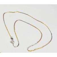 ราคา สร้อยคอเงินแท้ 92.5% สร้อยคอสามกษัตริย์ ชุบทองแท้ ลายลูกโซ่แบน (12353818977)