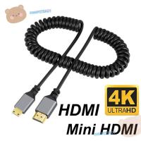 ราคา CHAMPSTEADY สายสปริงที่รองรับ HDMI, 4K 60HZ 0.5-2.4M Micro Mini HDMI TO HDMI Spiral Cable, ยืดหยุ่นขยายสายปลั๊กชายกับชาย (54708753624)