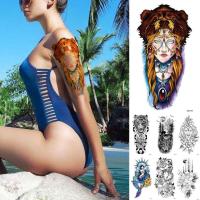 ราคา Old School Tattoo Wolf Beast สีบลอนด์ความงามชั่วคราว Tattoo สติกเกอร์แฟลชรอยสัก Rose Body Art แขนปลอม Tattoo ผู้หญิงผู้ชายที่สวยงามน้ํา (43379708596)