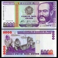 ราคา ยี่ห้อใหม่ Fidelity รุ่นเก่า Early Peru 1988 5,000 Indie Peru ธนบัตร Peru เหรียญ Peru สกุลเงินต่างประเทศ260407 (48858339455)