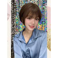 ราคา รุ่นผมแท้ บ๊อบสั้นซอยตามแบบ ซอยสั้นแสกกลาง มีหน้าม้า สีน้ำตาล (27329360328)