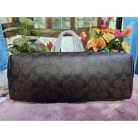 ราคา Coach 4455 Zip Top Tote in Signature Canvas สี Brown Black (54654916689)
