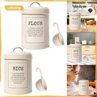 ราคา [udvong] Vintage Metal Kitchen Food Rice Storage Tin Jar 3 ลิตร Farmhouse Container Decor Iron Airtight Canister Kitchen Storage Bottle (55758195885)