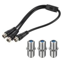 ราคา ตัวแยกโคแอกเชียล, F-Type Rg6 Cable Splitter 3 Way Internet และ TV 75ohm Splitters Combiner F Male to F Dual Male Cable 30 ซม. (12 นิ้ว) Y-Type (พร้อมอะแดปเตอร์หญิง F-Type 3 ชิ้น) (54109185600)