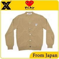 ราคา PLAY，CDG，COMME des GARCONS，Rei Kawakubo ของแท้นำเข้าจากญี่ปุ่นเสื้อกันหนาว，คาร์ดิแกนเสื้อโค้ท คอวีสีน้ำตาล coatCardigan (50907020215)