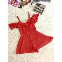 ราคา จั๊มสูทขาสั้น เปิดไหล่ (258648933)