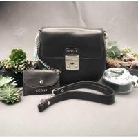 ราคา กระเป๋าสะพายข้างทรงกระปุก พร้อมกระเป๋าใส่เหรียญ Crossbody มี2สาย (สีดำ) งานแบรนด์แท้CICELLE (25275739482)