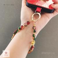 ราคา เชือกเส้นเล็กโทรศัพท์ลูกปัดแก้ววินเทจและโซ่ข้อมือ-อุปกรณ์เสริมลูกปัดแฮนด์เมด โบโฮ สําหรับผู้หญิง, ทนทานกระเป๋าพวงกุญแจเสน่ห์ (41856875658)