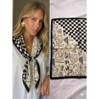 ราคา [พร้อมส่ง] ผ้าพันคอ 70x70cm Silk Satin Scarf ลายผีเสื้อ ดอกไม้ ผ้าคลุมไหล่ สไตล์เกาหลี Premium Imitation Silk Square (45658252519)