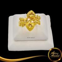 ราคา Ring (No.70RD) แหวนหุ้มทอง แหวนผู้หญิง แหวนแฟชั่นทองชุบ ลายใบไม้หัวใจจิกลาย นน.1 สลึง งานเคลือบแก้วหนาพิเศษ ชุบทองไมครอน (20065125004)