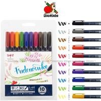 ราคา Tombow Fudenosuke Hard Tip Brush Pen [Set 10 Color] l ปากกาหัวพู่กัน ชนิดหัวแข็ง เซต 10 สี (2905765714)