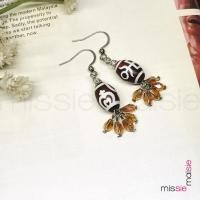 ราคา แจกันสมบัติ Lotus & Tai Yan / Big Man / Noble Man ต่างหู Dzi ขนาดเล็ก / Da Lok / 宝bottle莲花和环配珠耳 ~ (20089187431)