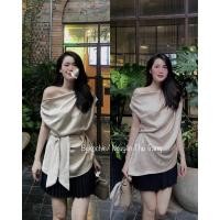 ราคา @bykochic | เสื้อไหมพรมกวางโจวพร้อมเข็มขัดปาดไหล่ (รูปถ่ายจริง) (44172712088)