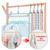ราคา GANTUNGAN Magic Hanger ไม้แขวนเสื้อสําเร็จรูป ตู้เสื้อผ้า Wonder Hanger 9 in 1 cuancuan (51858974074)