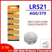 ราคา LR521 แบตเตอรี่ปุ่ม AG0 ความจุสูง 5-50 ชิ้น SR521SW 379A 379 D379 SR63 1.5V อัลคาไลน์เซลล์เหรียญซิลิ (52301219979)