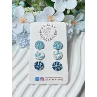 ราคา ต่างหูดินปั้น ลายดอกไม้ เซต 3 สี (25830266342)