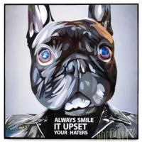 ราคา Dog หมา Always smile รูปภาพ​ติด​ผนัง​ pop art สุนัข สัตว์เลี้ยง แต่งบ้าน ของขวัญ กรอบรูป รูปภาพ (25755954707)
