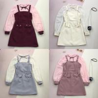 ราคา [LISA] A0221 ชุดเซตเดรสเอี๊ยมกระโปรง 2 ชิ้น เสื้อแขนยาวซีทรูแต่งกระเป๋ากระดุมไข่มุก (25813035342)
