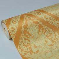 ราคา วอลเปเปอร์ลายไทย วอลเปเปอร์ลายเทพพนม สีเหลือง เนื้อสัมผัสมี Texture ให้ความละเอียดคมชัด (6843416819)