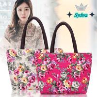 ราคา กระเป๋าสะพายไหล่ ซิดวา กระเป๋าถือดอกไม้ซิปกระเป๋าช้อปปิ้งผ้าใบน่ารักผู้หญิง (53808844220)