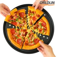 ราคา CHILDLIN ถาดอบพิซซ่า, กระทะพิซซ่าแบบมีรูไม่ติดอเนกประสงค์, เหล็กคาร์บอนทรงกลมทนทาน 10/11/12 นิ้วเครื่องมืออบกรอบ & Bubbly (57607489635)