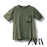 ราคา Zara (XX100) เสื้อยือคอกลม เสื้อผู้หญิง สีเขียวขี้ม้า มีกระเป๋าที่หน้าอก ไซส์M (22034542748)