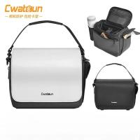 ราคา กระเป๋ากล้องสะพายไหล่ Classic Black White Contrasting Shoulder Bag Micro-single SLR 1 Machine 2 เลนส์ (46259307726)