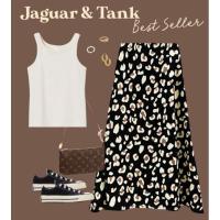 ราคา summer skirtกระโปรงผ้าชีฟอง ลายเสือ ลุคสาวเกาหลีมากจ้า (20900340688)