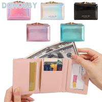 ราคา DOHOBBY Laser Leather Wallet, Multifunctional Women Man Tri-Fold Coin Purse, Fashion Classic Multi-card Purse Gift (43910457311)