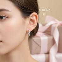 ราคา DH ต่างหูห่วง Aurora ต่างหูเงิน ต่างหูหวง ตุ้มหูเพชร ต่างหูแฟชั่น ตุ้มหูเงินแท้ Valentine ของขวัญ (25183201731)