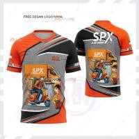 ราคา SPX EXPRESS 2025 เสื้อแจ็คเก็ต BAJU KAOS DRIVER KURIR PAKET SHOPEE SPX EXPRESS JERSEY SPX EXPRESS Fullprinting (41660888413)