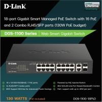 ราคา D-Link DGS-1100-18PV2 18-Port L2 Gigabit Smart Managed PoE Switch with 16 PoE and 2 Combo RJ45/SFP ports (130W PoE budge (22437113851)