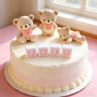 ราคา 7 ชิ้นชุด Soft Clay ตุ๊กตาหมีตกแต่งเค้ก - โบว์สีชมพู Bear Toppers สําหรับเด็กทารกวันเกิดอาบน้ํา (47308058501)