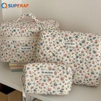 ราคา SUPERAF แฟชั่นวินเทจดอกไม้ผู้หญิงแต่งหน้ากระเป๋าผ้าฝ้าย Tote แบบพกพาหญิงเครื่องสําอางกระเป๋าถือ Travel Organizer ซิปกระเป๋าผ้านวม HOT (53157554720)