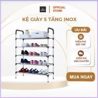ราคา ชั้นวางรองเท้าสแตนเลส 5 ชั้น พร้อมที่กันฝุ่น ชั้นวางรองเท้าสแตนเลส (47806537127)