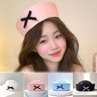 ราคา เกาหลีโบว์โบว์น่ารักสีชมพูกะลาสีหมวกพลิกชายคาอเนกประสงค์สาวหวานฤดูใบไม้ผลิและฤดูร้อน เจเค หมวกเบเรต์ โดมแฟชั่นผู้หญิงหมวก (26861088390)