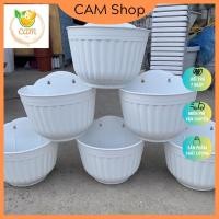 ราคา [ชุมนุม10กระถาง]กระถางต้นไม้ติดผนังดอกไม้ลาย - กระถางต้นไม้ติดผนัง กระถางติดผนังครึ่งวงกลม แบบ 1 หนาสวยงาม (26772517749)