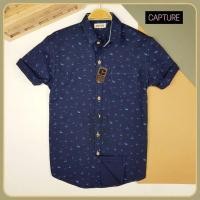 ราคา ⛵️⛵️⛵️เสื้อเชิ้ตแขนสั้น คอปก ผ้า Oxford ลายสามเรือใบ สีกรม มีไซส์ S-4XL (7761944159)