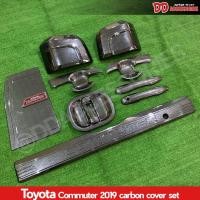 ราคา เบ้ามือเปิด ครอบมือดึง ครอบกระจก คิ้วท้าย รถตู้ Hiace commuter 2019 2020 2021 2022 2023 hiace300 สี carbon (20075370379)